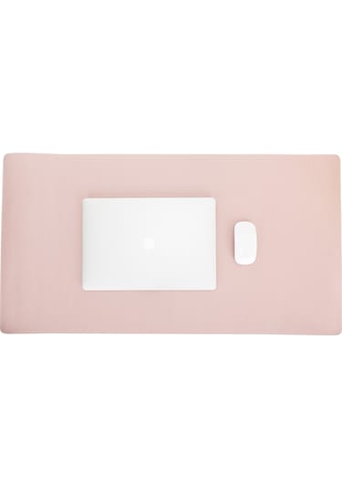 Still & Silent Pink Gerçek Deri Desk Mat Apple Uyumlu MacBook Altlığı