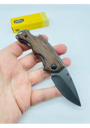 Buck Marka Ahşap Kasa Küçükboy Mini Kamp Çakı //x44-14cm Kahverengi
