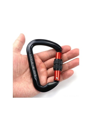 Besthome1 30kn Otomatik Kilitli D-shape Karabina, Dayanıklı Alüminyum Kamp, Tırmanış, Asılı Yataklar İçin