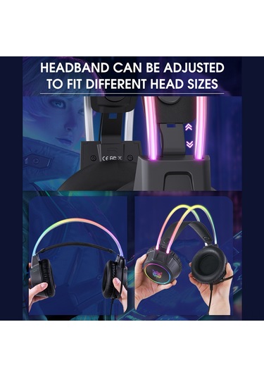 Xindoker X15 Pro Siyah Oyuncu Kulaklığı - 50mm Sürücü, Tüm Yönlü Mikrofon, 3.5mm+usb Bağlantı