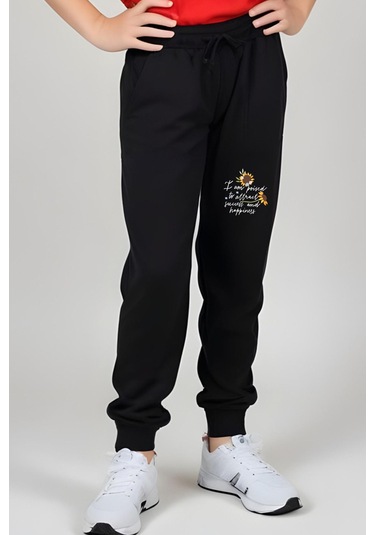 I Am Poised Baskılı Kız Çocuk Tişört Ve Eşofman Alt-üst Takım Kırmızı