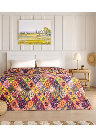 Cotton Collection Tek Kişilik Pike Harmoni Çok Renkli