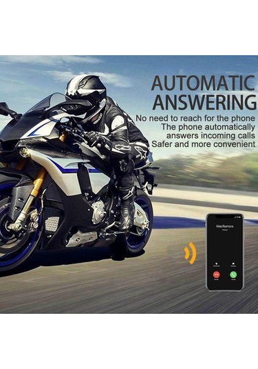 Lemestar Motorsiklet Kaskı İçin Entegre Bluetooth 5.0 Kulaklık - Gürültü Engelleme, Müzik Ve Konuşma Fonksiyonu - Siyah