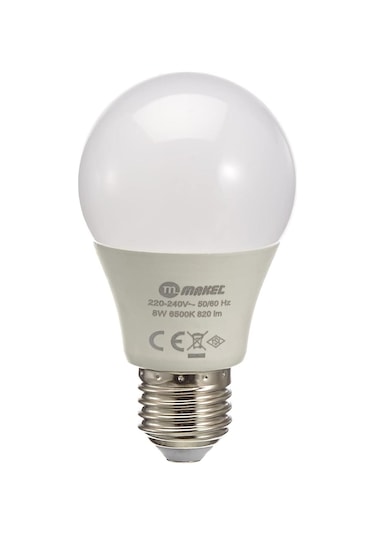 Makel Led Ampul, 8 W, 6500 K, Soğuk Beyaz 1 Adet