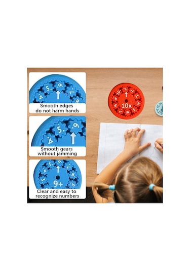 9 Adet Plastik Matematik Stres Çarkı Seti - Matematik Öğrenimi