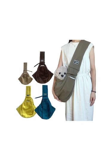 Pet Gezi Taşıma Çantası Pamuk Messenger Omuz Çantası, Renk: Sarı