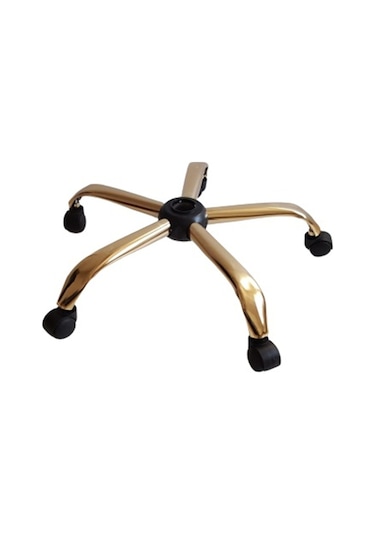 Kamusalmarket Çalışma Ofis Sandalyesi Gold Kaplama Tekerlekli Ücretsiz Kargo