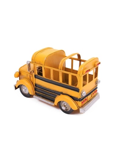 Dekoratif Metal Araba Okul Otobüsü Kalemlik 01