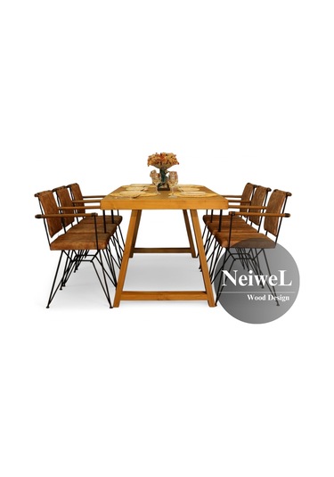 Neiwel Riza Doğal Ahşap Mutfak Ve Yemek Masası-70-140 Açık Ceviz