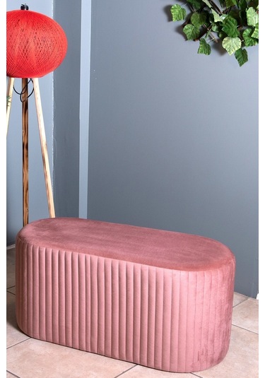 Velluto Lungo Rose Puf-gül Kurusu 90 Cm Kapitoneli Uzun&oval Puf&bench&koltuk&pofuduk Makyaj Puff