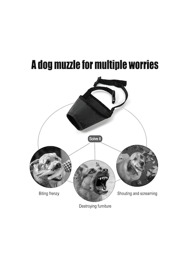 Köpek Ağızlığı Köpek Ağız Kapağı Anti Isırık Anti Kötüye Kullanım Köpek Ağız Kapağı Su Geçirmez Köpe-siyah