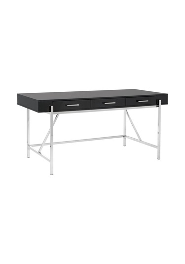 Mandy Paslanmaz Metal Siyah Çalışma Masası