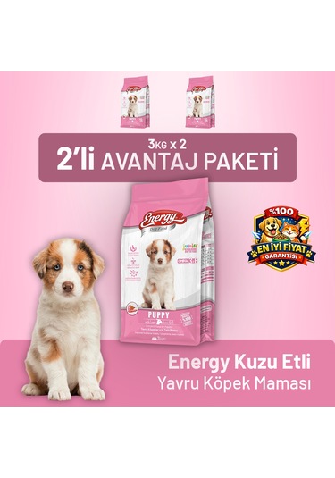 Kuzu Etli Yavru Köpek Maması 3 Kg - 2 Adet