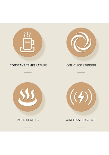 Novahub Akıllı Kablosuz Kahve Isıtıcı - 55 C, 15w Hızlı Şarj, Beyaz Seramik & Paslanmaz Çelik Tasarım Beyaz