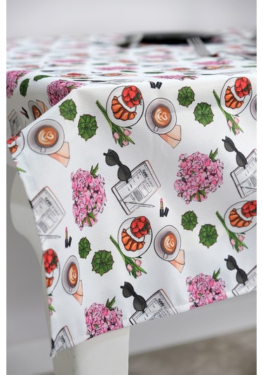 Sufre Sıvı Geçirmez Masa Örtüsü Sofra Bezi Sofra Örtüsü Piknik Örtüsü Pembe