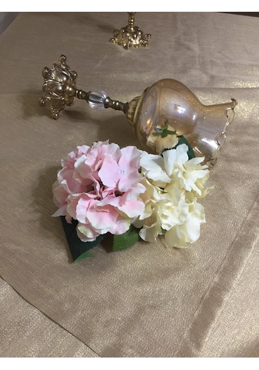 Finezza Kristal Simli Kumaş Gold Masa Örtüsü Dikdörtgen 140x200 C