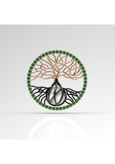 Zümrüt Yaşam Inci Kolye Seti Aaa Kalite Akoya