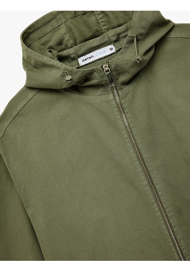 Koton Pamuklu Cepli Uzun Kollu Fermuarlı Oversize Kapşonlu Jean Ceket Mınt 6wam50003nd Mint