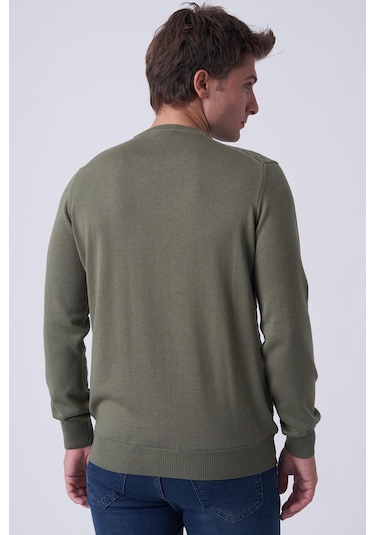 White Stone Alcácer Do Sal 4035 0 Yaka Pamuklu Triko Yeşil Yeşil