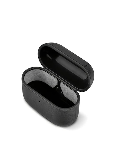 Airpods Pro 3 2025 Uyumlu Lüx Deri Suni Deri Kılıf 360 Koruma+kanca Siyah