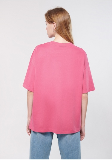 Mavi - Mavi Logo Baskılı Pembe Tişört 1611593-84680 Pembe