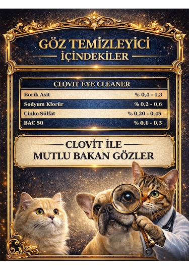 Clovit Kedi Kulak Ve Göz Temizleme Bakım Seti 2 Li