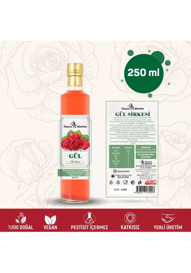 Gül Sirkesi / 250 Ml Çok Keskin, Gül Yağlı