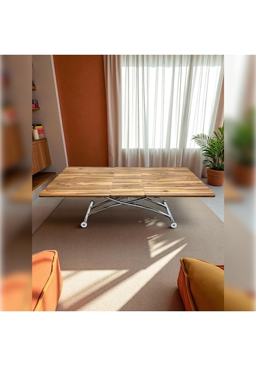 Ortadan Açılır Akıllı Masa Üst Mdf Alt Ayak Krom