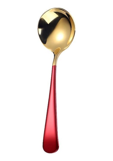 5 Renk Yüksek Kalite 1 Adet Zarif Kahve Kaşıkları Paslanmaz Çelik Tatlı Kaşıkları Mutfak Eşyaları Fash Kırmızı