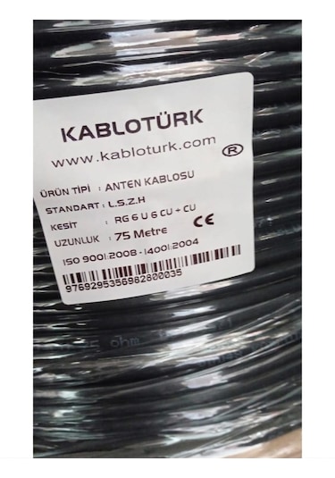 Tam Bakır H.free Rg6 U6 Cu/cu Anten Kablosu 75 Metre