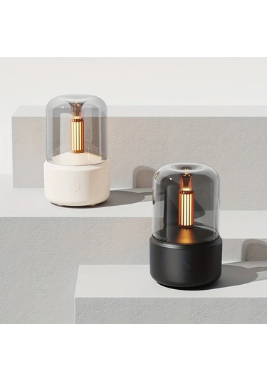 Techbloom Yükseltilmiş Ultrasonik Aromaterapi Lambası White Yumuşak Işık Yatak Başı Atmosfer Lambası Nemlendirici Ve Hava Temizleyici