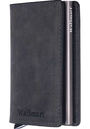 Walsmart Slim Crazy Akıllı Mekanizmalı Cüzdan Hakiki Deri