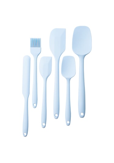 Kosona 700 F Yüksek Sıcaklığa Dayanıklı 6 Parça Yemek Grubu Silikon Spatula Seti Gri - Fritöz, Pişirme Ve Döndürme İçin