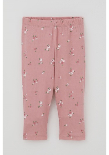 Breeze Kız Çocuk Kapri Taytlı Takım Çiçek Desenli 1.5-5 Yaş , Gülkurusu