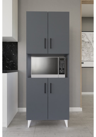 Hobbie Mikrodalga Mutfak Dolabı Antrasit Antrasit