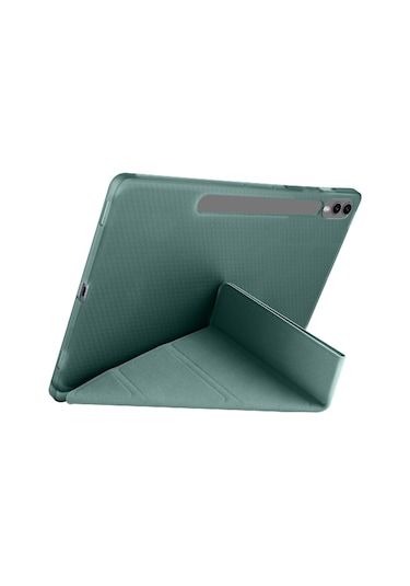 Samsung Galaxy Uyumlu Tab S10 Plus X820 12.4 İnç Katlanabilir Kalemlikli Standlı Akıllı Kılıf Kapaklı Kılıf