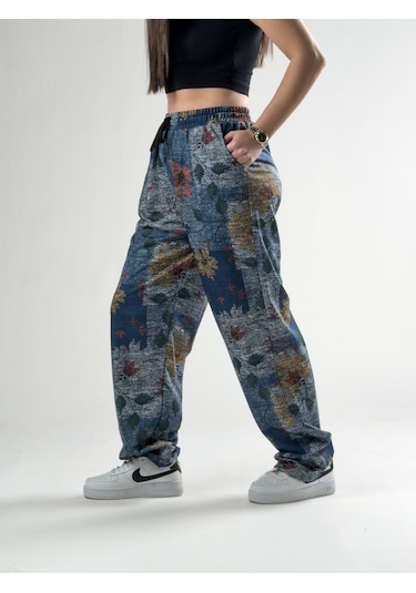 Cocopelli Paça Ayarlamalı Çiçek Desenli Jogger Pantolon Coc2804 Desenli