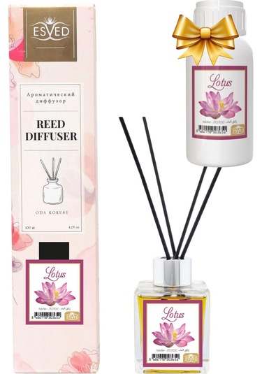 Esved Nilüfer Kokusu 100 ML + Çubuklu Oda Kokusu Yedek Dolum Şişesi