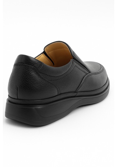 Growish Gr0373 Hakiki Deri Hafif Poli Taban Rahat Günlük Ayak Sağlığına Uygun Erkek Ayakkabı Siyah