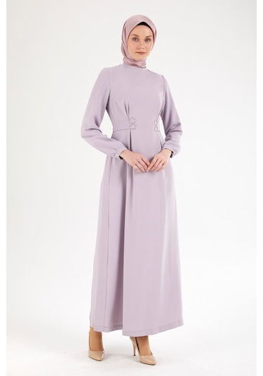 Armine Trend Belden Halka Desenli Elbise-lila 25yt926 Lila Armine Trend Belden Halka Desenli Elbise-lila 25yt926 Lila