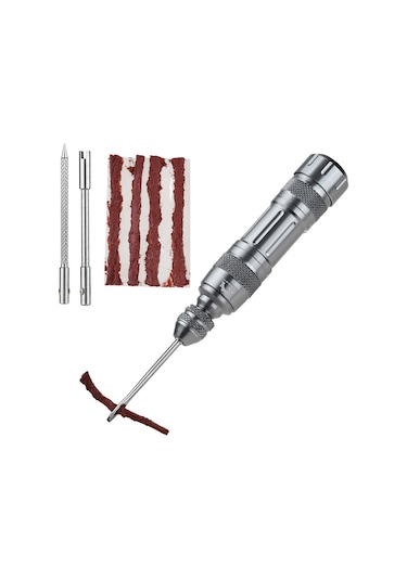 Geeksen Alüminyum Kasa İçerisinde Hızlı Tamir Seti - Pnömatik Lastik Delik Tamiri, Valf Çekirdek Kaldırma Ve Debris Temizleme Aracı Gümüş