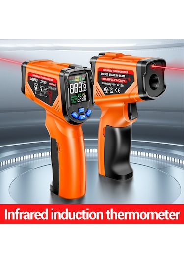 Youmex Aneng Th05 Endüstriyel Enstrüman: Kızılötesi Lazer Sensörlü, -20 C 650 C Hızlı Ölçüm, Kesintisiz Ekran, Turuncu Pil Dahil Değil