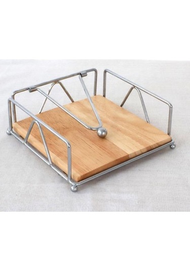 Gümüş Rustik Tarzı Düz Peçete Tutucu Metal Mutfak Kare Kağıt Kutusu Tezgah Masa Kağıt Mendil Dispenseri