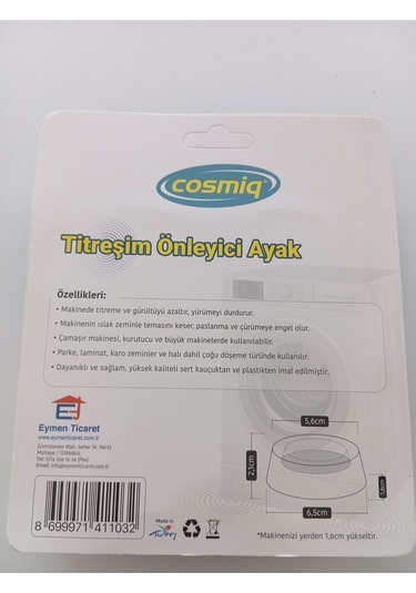 Beyaz Çamaşırmakinesi Titreşim Önleyici Ayak Renksiz Diğer