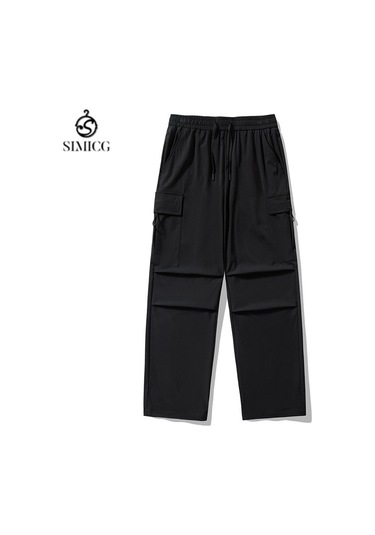 Erkekler İçin Yazlık Rahat Geniş Paça Tulum Siyah