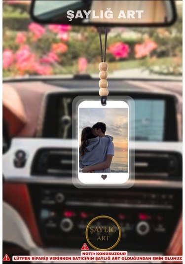 Kişiye Özel Fotoğraflı Araç Dikiz Ayna Süsü Sevgiliye Hediyelik Aksesuar