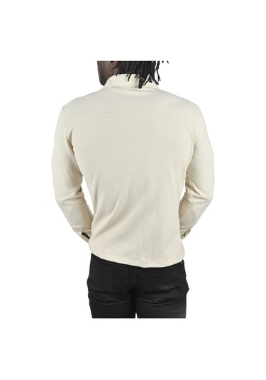 Deepsea Erkek Krem Örme Kalın Kumaş Gömlek Yaka Çıtçıtlı Cepleri Kapaklı Spor Ceket 2500557 False Krem