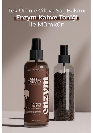 Enzym Cosmetics Doğal Dökülme Karşıtı Kahve Saç Toniği 200 ML