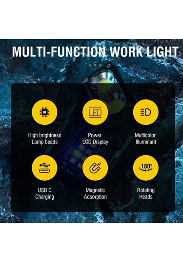 Dancemonkey Lumit 180 Dön. El Feneri, Çok Renkli, Kullanışlı Işıklı Fener Çok Renkli