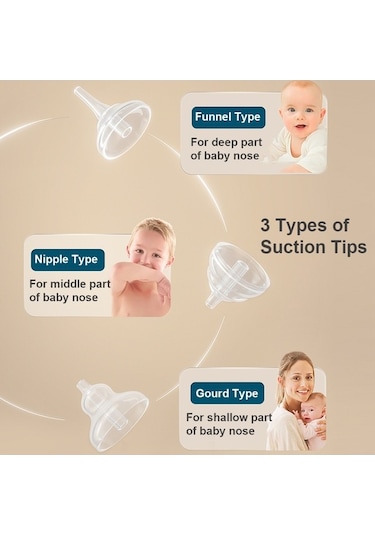 Novahub Moveevo Otomatik Bebek Burun Aspiratörü: 5 Seviye, Düşük Gürültü, Müzik & Işık, 3'lü Uç+kutu